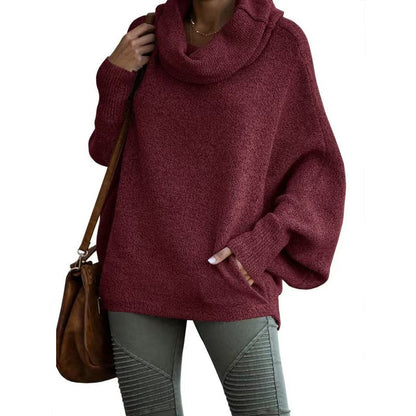 🍂Fall Specials🍂Women's Batwing Cowl Neck Sweater with Pocket