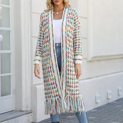 🍂Fall Specials🍂Women’s Elegant Knitted Cardigan Shawl with Tassel Hemline