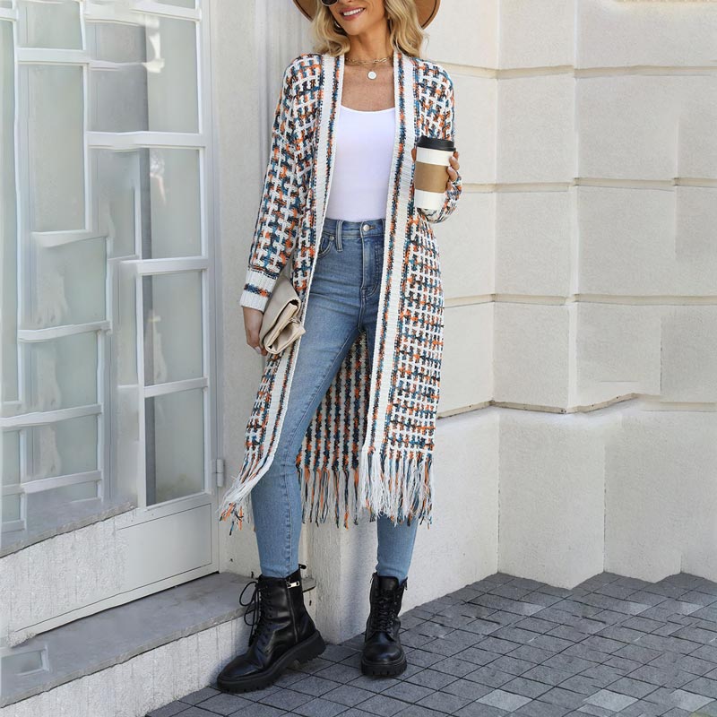 🍂Fall Specials🍂Women’s Elegant Knitted Cardigan Shawl with Tassel Hemline