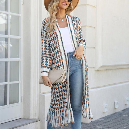 🍂Fall Specials🍂Women’s Elegant Knitted Cardigan Shawl with Tassel Hemline