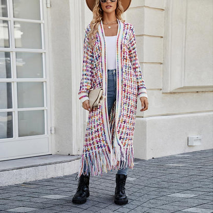🍂Fall Specials🍂Women’s Elegant Knitted Cardigan Shawl with Tassel Hemline