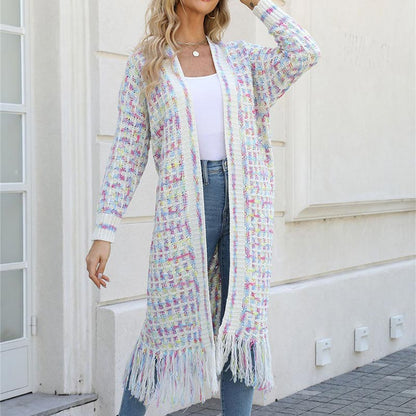🍂Fall Specials🍂Women’s Elegant Knitted Cardigan Shawl with Tassel Hemline
