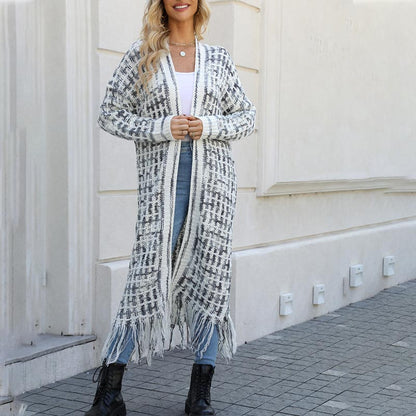 🍂Fall Specials🍂Women’s Elegant Knitted Cardigan Shawl with Tassel Hemline