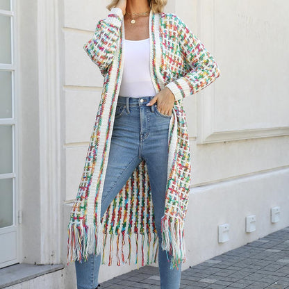 🍂Fall Specials🍂Women’s Elegant Knitted Cardigan Shawl with Tassel Hemline
