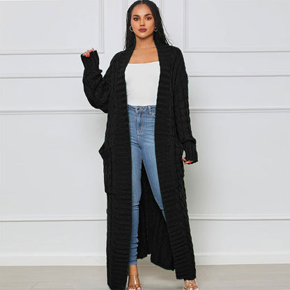 🍂Fall Specials🍂Women's Cable Knit Long Cardigan with Pockets