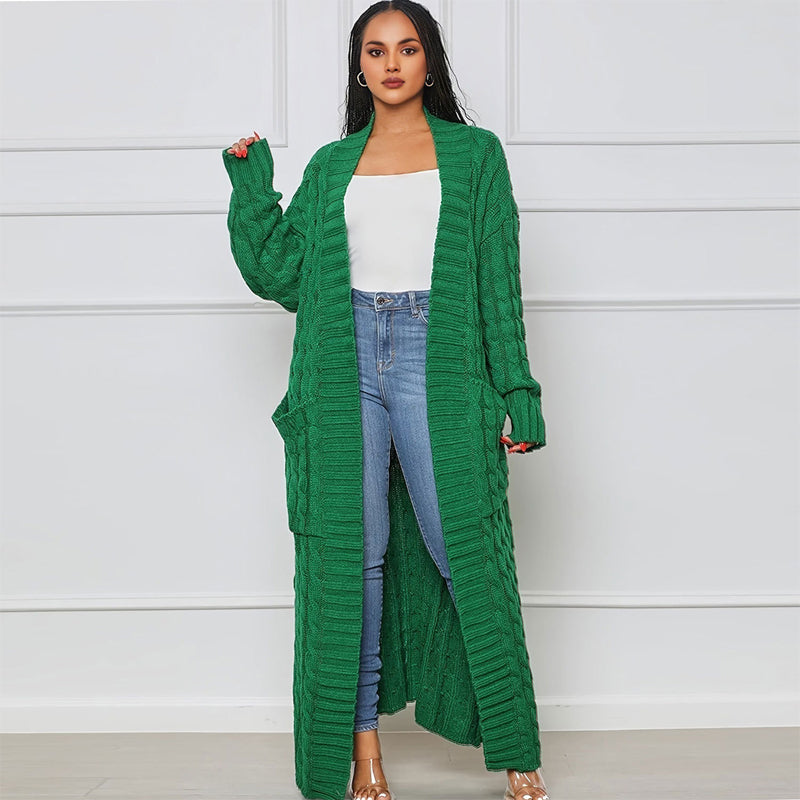 🍂Fall Specials🍂Women's Cable Knit Long Cardigan with Pockets