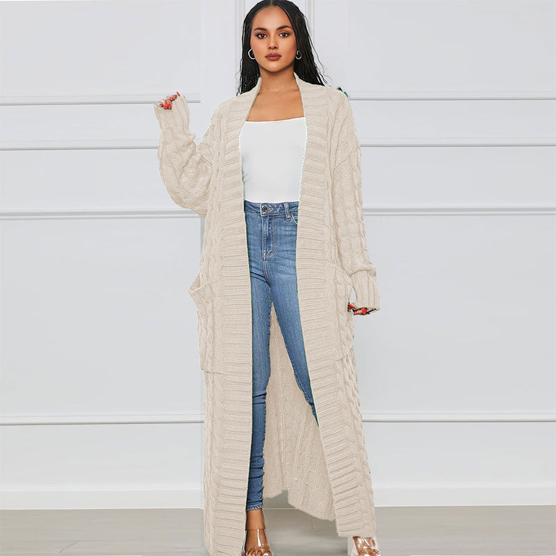 🍂Fall Specials🍂Women's Cable Knit Long Cardigan with Pockets
