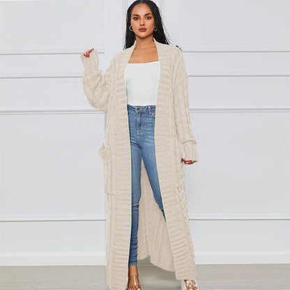 🍂Fall Specials🍂Women's Cable Knit Long Cardigan with Pockets