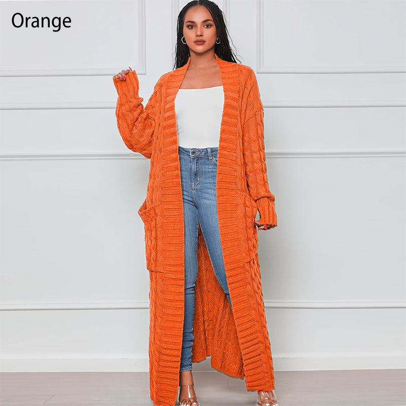 🍂Fall Specials🍂Women's Cable Knit Long Cardigan with Pockets