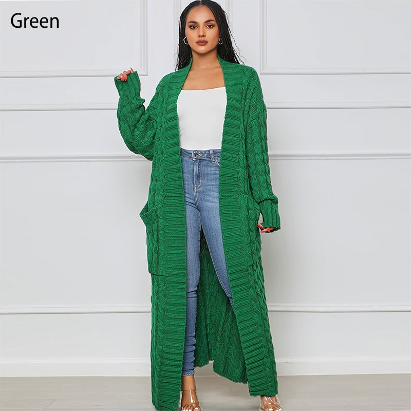🍂Fall Specials🍂Women's Cable Knit Long Cardigan with Pockets