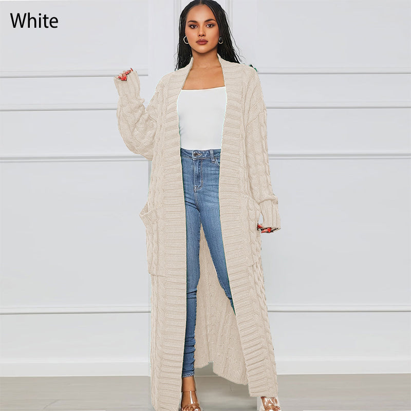 🍂Fall Specials🍂Women's Cable Knit Long Cardigan with Pockets