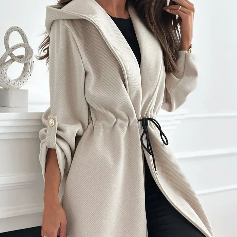 🍂Fall Specials🍂Women’s Trendy Tie Waist Hooded Long Coat