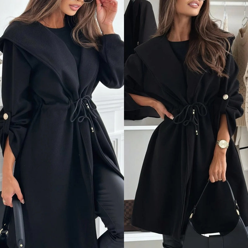 🍂Fall Specials🍂Women’s Trendy Tie Waist Hooded Long Coat