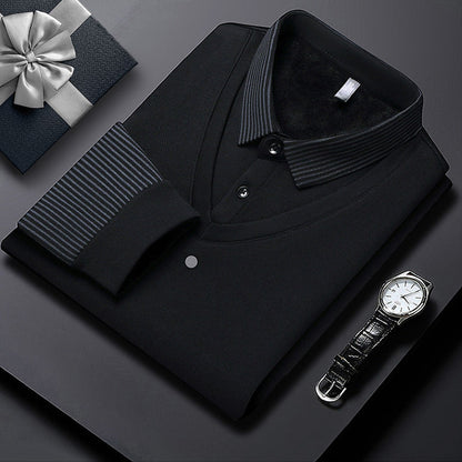 🍂Fall Specials🍂Men's Lapel Faux Two-Piece Knitted Shirt