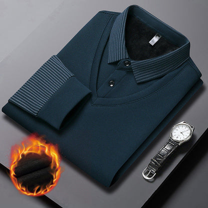 🍂Fall Specials🍂Men's Lapel Faux Two-Piece Knitted Shirt