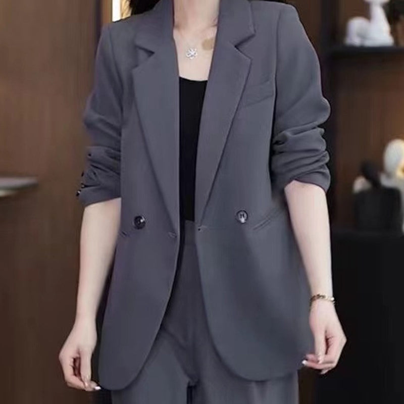 Women's Trendy Solid Color Two-Piece Outfits (Blazer & Pants)
