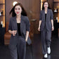 Women's Trendy Solid Color Two-Piece Outfits (Blazer & Pants)
