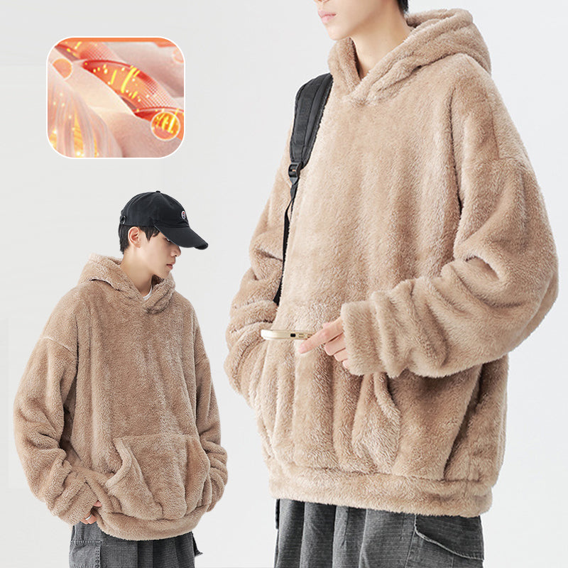 🍂 Seasonal Specials ❄️Men's Thickened Loose Fuzzy Hooded Sweatshirt