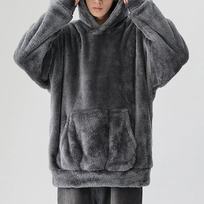 🍂 Seasonal Specials ❄️Men's Thickened Loose Fuzzy Hooded Sweatshirt