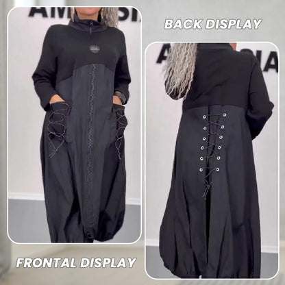 🍂Fall Specials🍂Mockneck Long Sleeve Dress With Drawstring