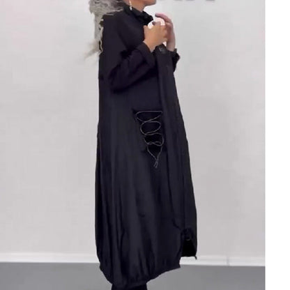🍂Fall Specials🍂Mockneck Long Sleeve Dress With Drawstring