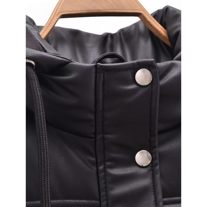 ❄️Winter Specials❄️Warm PU Leather Long Hooded Vest