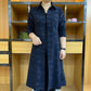 Women's Printed Button-Down Long Trench Coat