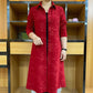 Women's Printed Button-Down Long Trench Coat