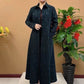 Women's Printed Button-Down Long Trench Coat