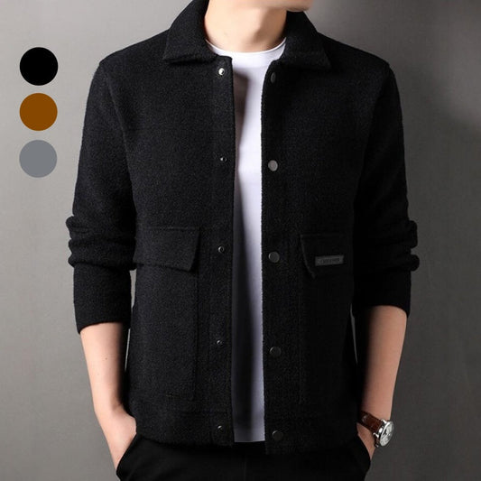 ❄️Winter Specials❄️Men's Trendy Solid Color Lapel Short Coat