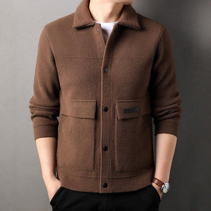 ❄️Winter Specials❄️Men's Trendy Solid Color Lapel Short Coat