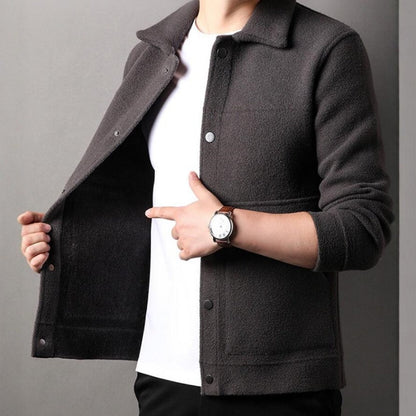 ❄️Winter Specials❄️Men's Trendy Solid Color Lapel Short Coat
