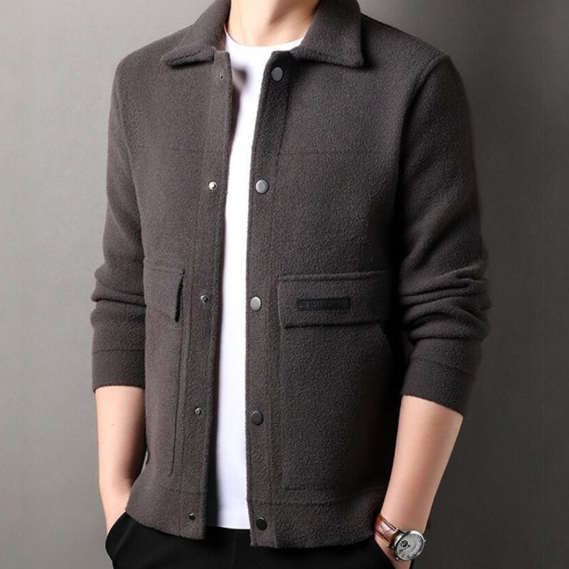 ❄️Winter Specials❄️Men's Trendy Solid Color Lapel Short Coat