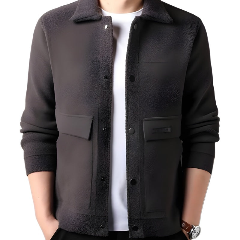 ❄️Winter Specials❄️Men's Trendy Solid Color Lapel Short Coat