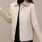 Women's Warm Button-Down Quilted Jacket with Pockets