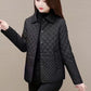 Women's Warm Button-Down Quilted Jacket with Pockets