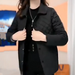 Women's Warm Button-Down Quilted Jacket with Pockets