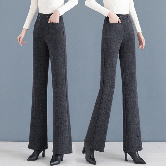 ❄️Winter Specials❄️Women's Thickened Casual Slightly Flared Straight Pants