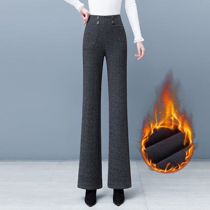❄️Winter Specials❄️Women's Thickened Casual Slightly Flared Straight Pants