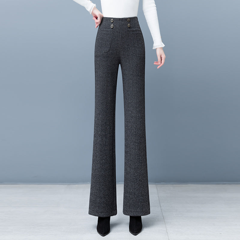 ❄️Winter Specials❄️Women's Thickened Casual Slightly Flared Straight Pants