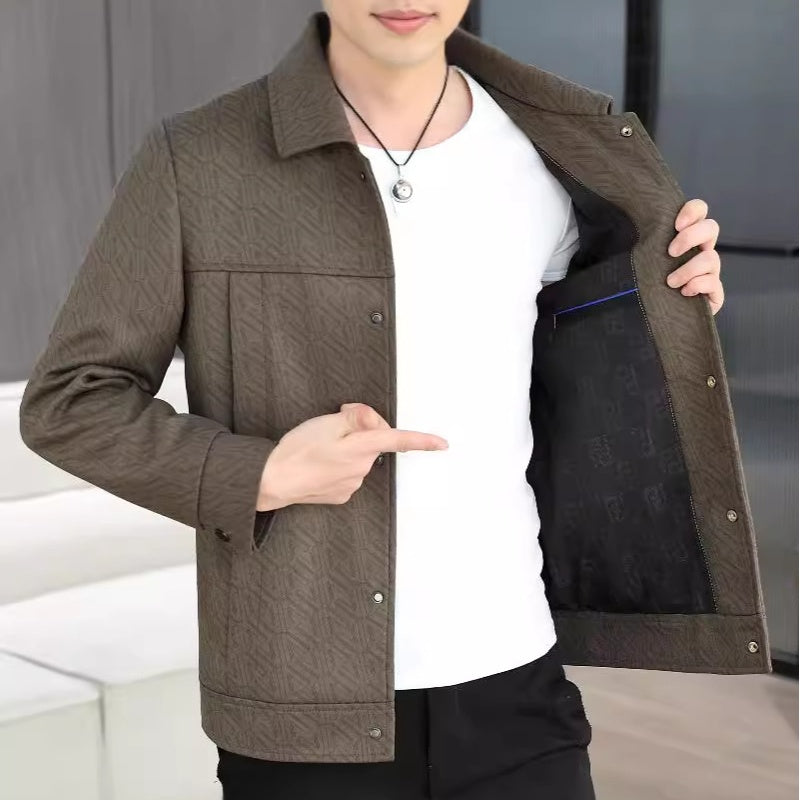 ❄️Winter Specials❄️Men's Casual Button Down Lapel Jacket with Shoulder Pad