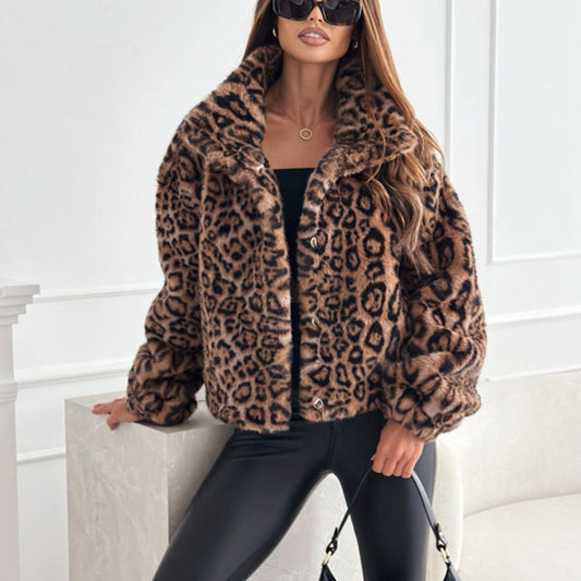 ❄️Winter Specials❄️Women’s Fluffy Short Coat with Leopard Print