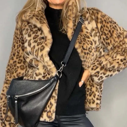 ❄️Winter Specials❄️Women’s Fluffy Short Coat with Leopard Print