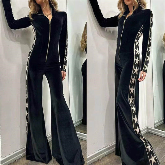 ❄️Winter Specials❄️Women's Zip-Up Bell Bottom Jumpsuit