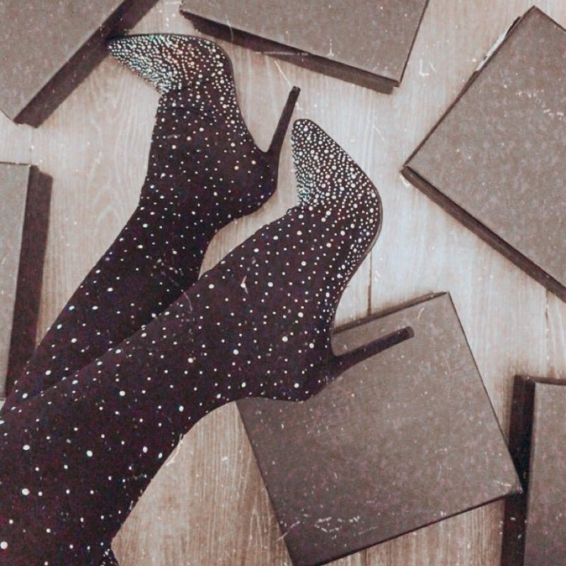 ❄️Winter-Specials❄️Women’s Sparkly Faux Diamonds Over-the-Knee Boots