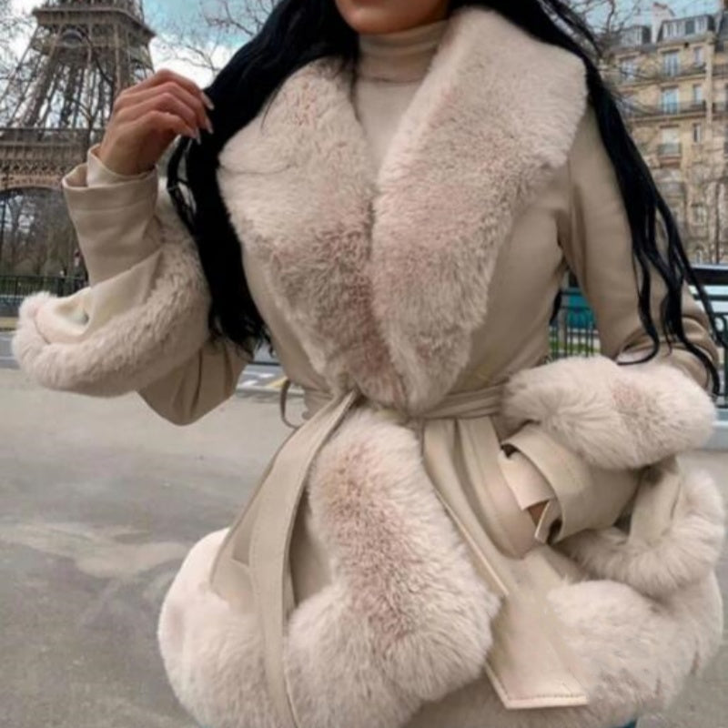 ❄️Winter-Specials❄️Women's Faux-Leather Coat with Faux-Fur Collar