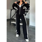 🌸Spring Specials🌸 Women's Striped Zipper Jacket & Casual Pants (2-Piece Set)