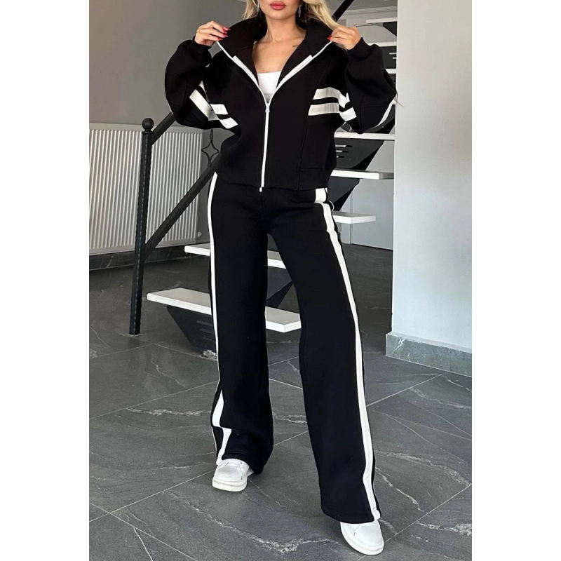 🌸Spring Specials🌸 Women's Striped Zipper Jacket & Casual Pants (2-Piece Set)