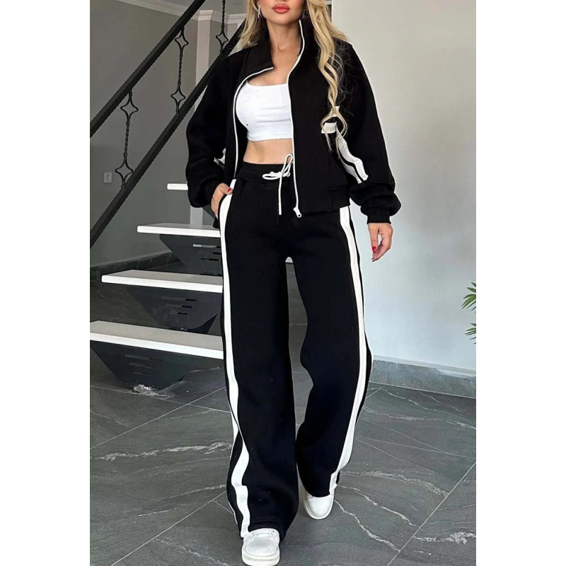 🌸Spring Specials🌸 Women's Striped Zipper Jacket & Casual Pants (2-Piece Set)