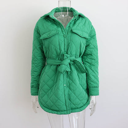 ❄️Winter-Specials❄️Women's Quilted Lightweight Insulation Jacket with Belt